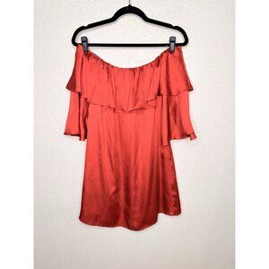 Lovers + Friends Silky Satin Off The Shoulder Dress Sexy Dinner Date Wedding R